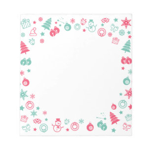 Cute Winter Christmas Pattern Frame Notepad