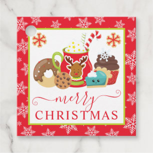 Cute Winter Cookies and Cocoa Christmas Favor Tags