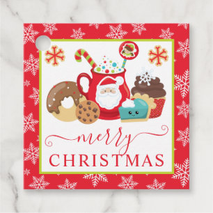 Cute Winter Cookies and Cocoa Christmas Favor Tags