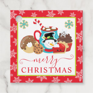 Cute Winter Cookies and Cocoa Christmas Favor Tags
