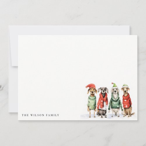 Cute Winter Dogs Sweater Furry  Bright Christmas  Note Card