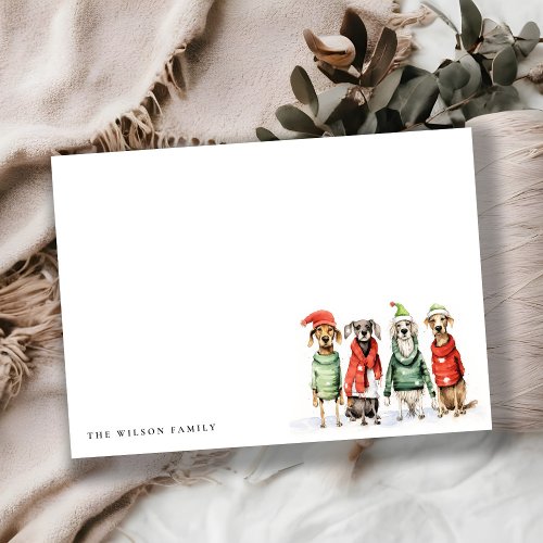 Cute Winter Dogs Sweater Furry  Bright Christmas  Note Card