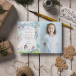 Cute Winter Forest Fairy Christmas Girl Birthday Thank You Card<br><div class="desc">Thank friends and family with this Cute Forest Winter Fairy Birthday Thank You Card. Add a photo of your little fairy and customize the text.</div>