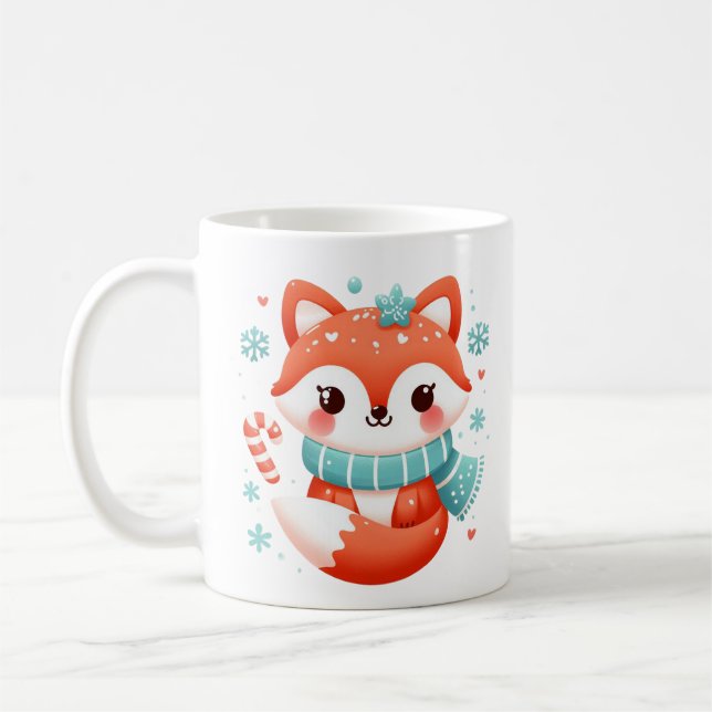 Cute Winter Fox Coffee Mug (Left)