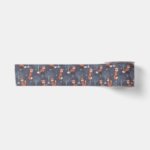 Cute Winter Foxes Satin Ribbon