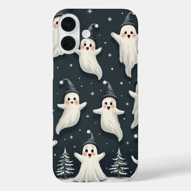 Cute Winter Ghost Pattern Phone Case (Back)