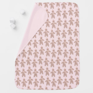 Cute winter gingerbread man Christmas Baby Blanket