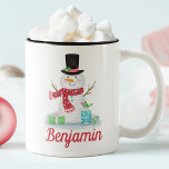 Cute Winter Happy Snowman Mug<br><div class="desc">Give a cute snowman mug to someone special,  or treat yourself to a mug for all your cocoa drinking in the winter season. Personalize it for a great gift! Designed for you by Blackberry Boulevard.</div>