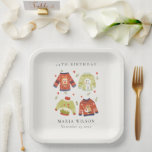 Cute Winter Heart Ugly Sweater Any Age Birthday Paper Plates<br><div class="desc">If you need any further customisation please feel free to message me on yellowfebstudio@gmail.com.</div>
