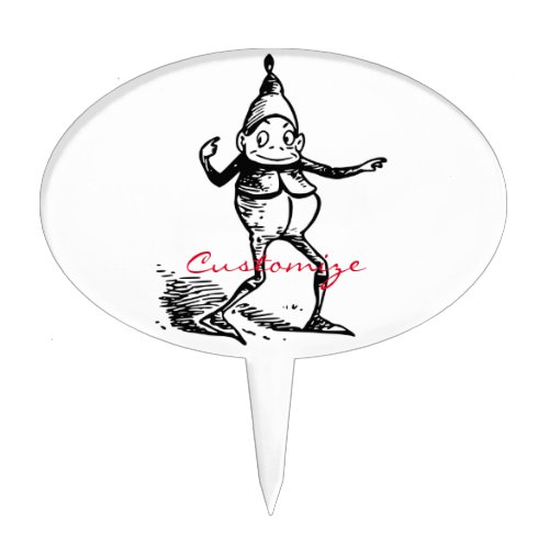 Cute Winter Holiday Elf Gnome Thunder_Cove Cake Topper