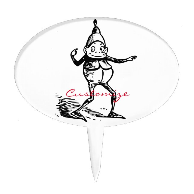 Cute Winter Holiday Elf Gnome Thunder_Cove Cake Topper (Front)