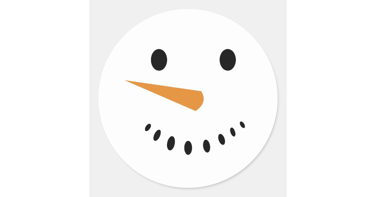 Cute Winter Holiday Snowman Face Sticker Zazzle