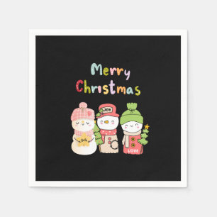 Cute Winter Holiday Snowman Hope Peace Love Napkins