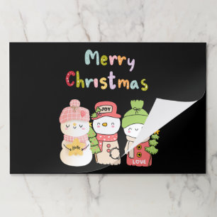 Cute Winter Holiday Snowman Hope Peace Love Paper Pad