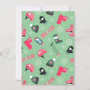 Cute Winter Holiday Sports Pattern Announcement