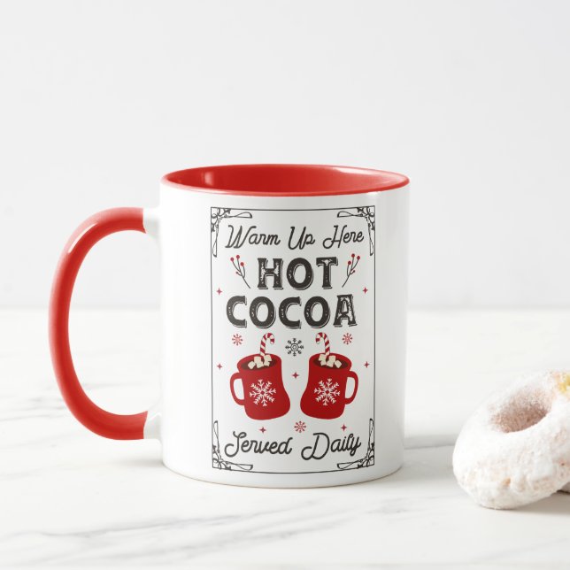 Cute Winter Hot Chocolate Merry Christmas Holidays Mug (With Donut)