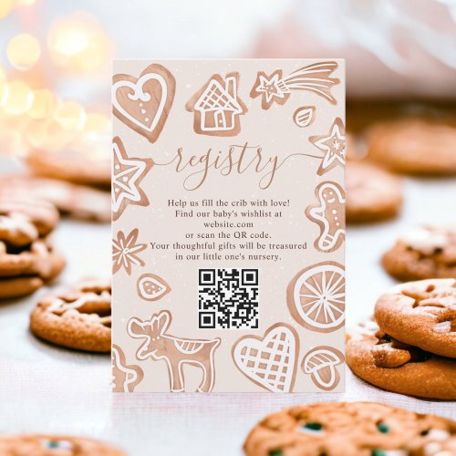 Cute winter little cookie baby shower registry enclosure card