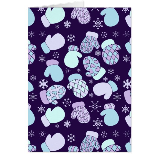 Cute winter mittens cards (Front)