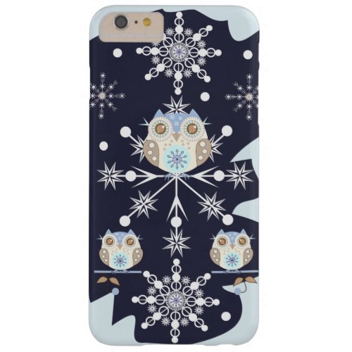 Cute winter Owls and Snowflakes Barely There iPhone 6 Plus Case