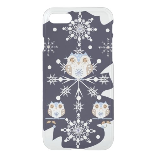 Cute winter Owls and Snowflakes iPhone SE87 Case