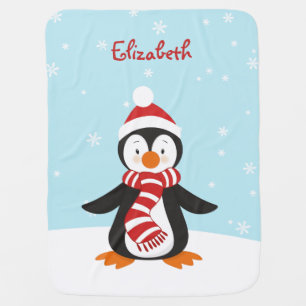 Cute Winter Penguin Baby Blanket
