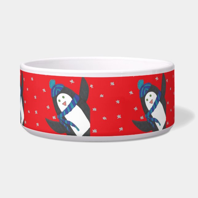 Cute Winter Penguin  Bowl (Front)
