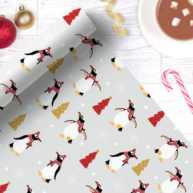Cute Winter Penguin Christmas Wrapping Paper (Creator Uploaded)