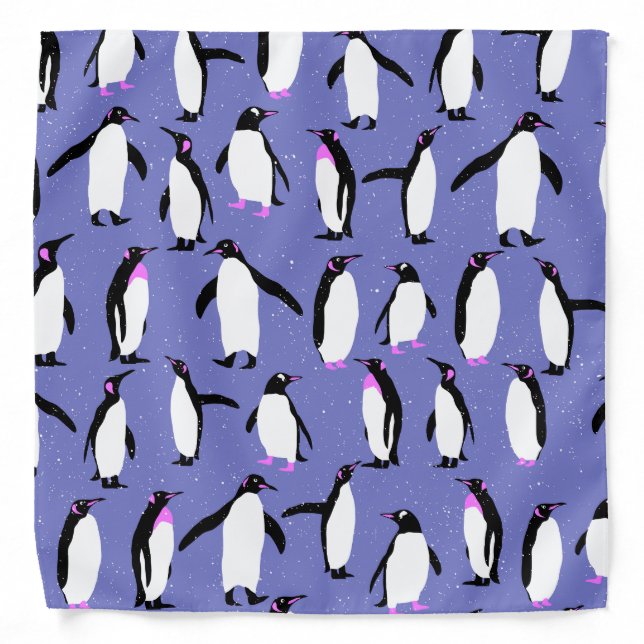Cute winter penguin pattern bandana (Front)