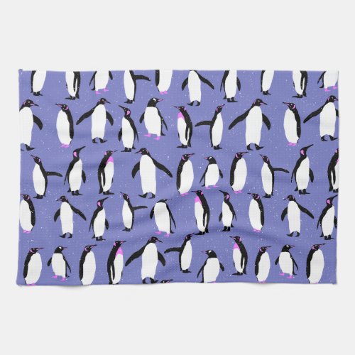 Cute winter penguin pattern kitchen towel