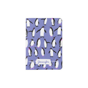 Cute winter penguin pattern passport holder
