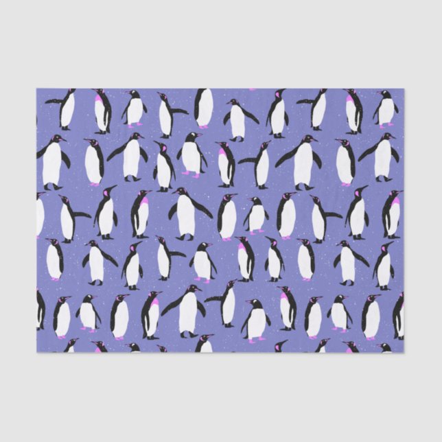 Cute winter penguin pattern tissue paper (Front)