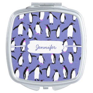 Cute winter penguin pattern vanity mirror