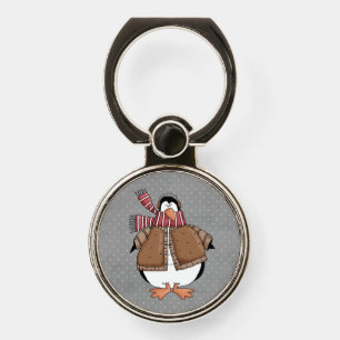 Cute Winter Penguin Phone Grip