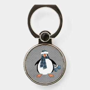 Cute Winter Penguin Phone Grip