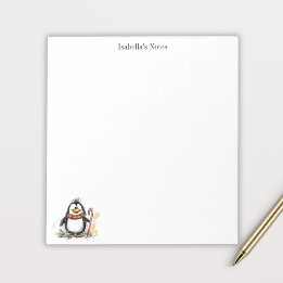 Cute Winter Penguin Sketch Illustration Notepad