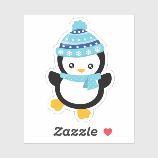 Cute Winter Penguin  Sticker (Sheet)