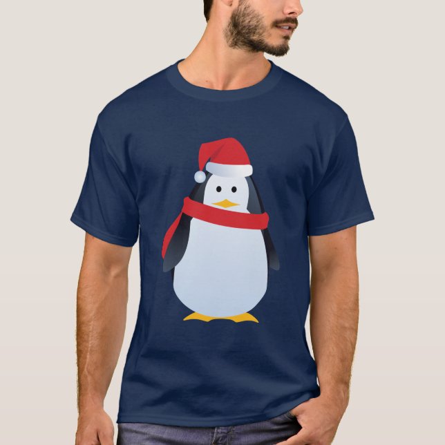 Cute Winter Penguin T-Shirt (Front)