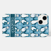 Cute Winter Penguins Design Add Name Case-Mate iPhone Case (Back (Horizontal))