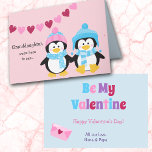 Cute Winter Penguins Granddaughter Valentine Holiday Card