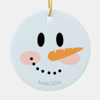 Cute Winter Personalized Snowman Face Christmas