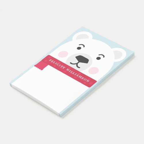 Cute Winter Polar Bear Character Illustration Post_it Notes