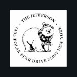 Cute Winter Polar Bear Custom Name Return Address Self-inking Stamp<br><div class="desc">Personalized rubber stamp for your holiday mailing return address, small business professional logo and custom info. Vintage and classic design to add some personal touch to your mail and package. Customize the text with your name or business name, address and contact information. Use the Design Tool to further edit the...</div>