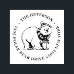 Cute Winter Polar Bear Custom Name Return Address Self-inking Stamp<br><div class="desc">Personalized rubber stamp for your holiday mailing return address, small business professional logo and custom info. Vintage and classic design to add some personal touch to your mail and package. Customize the text with your name or business name, address and contact information. Use the Design Tool to further edit the...</div>