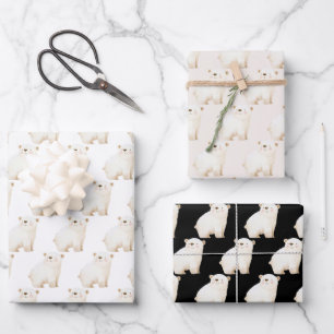 Cute Winter Polar Bears Wrapping Paper Sheets