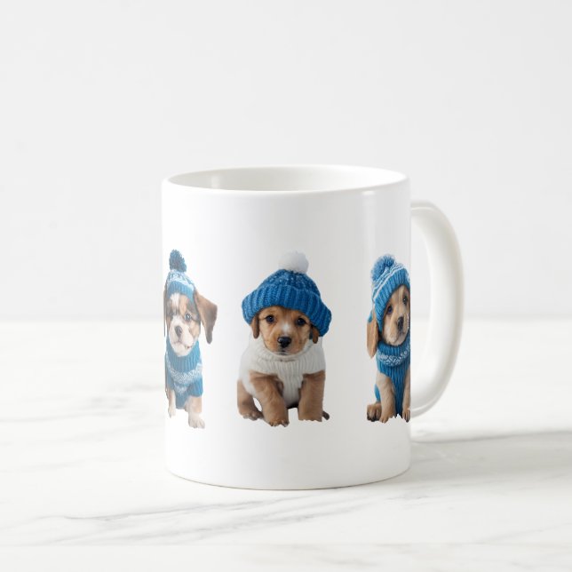 Cute winter puppy mugs (Front Right)