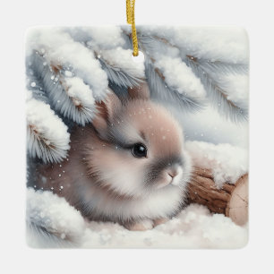 Cute Winter Rabbit Christmas Ornament