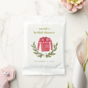 Cute Winter Red Green Ugly Sweater Bridal Shower Margarita Drink Mix