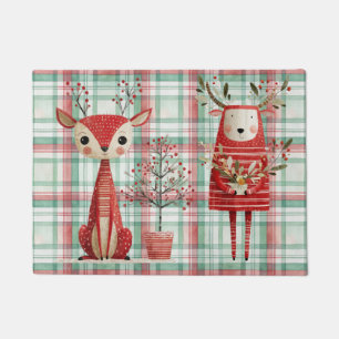 Cute winter reindeer doormat