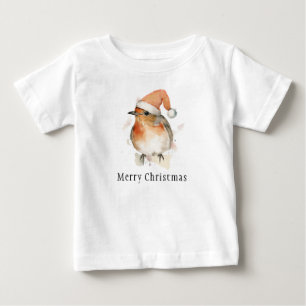 Cute Winter Robin Bird Christmas Baby T-Shirt