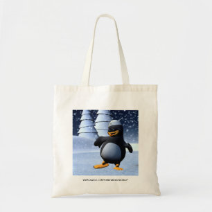 Cute Winter Sailor Penguin Snowy Holiday Art Tote Bag
